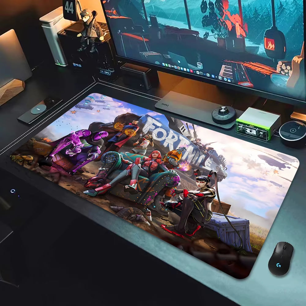F-Fortnite Deskmat Gaming Mouse Pad Anime Mousepad Xxl Computer Accessories Desk Mat Mats Gamer Mause Office Offices Pc Desktop