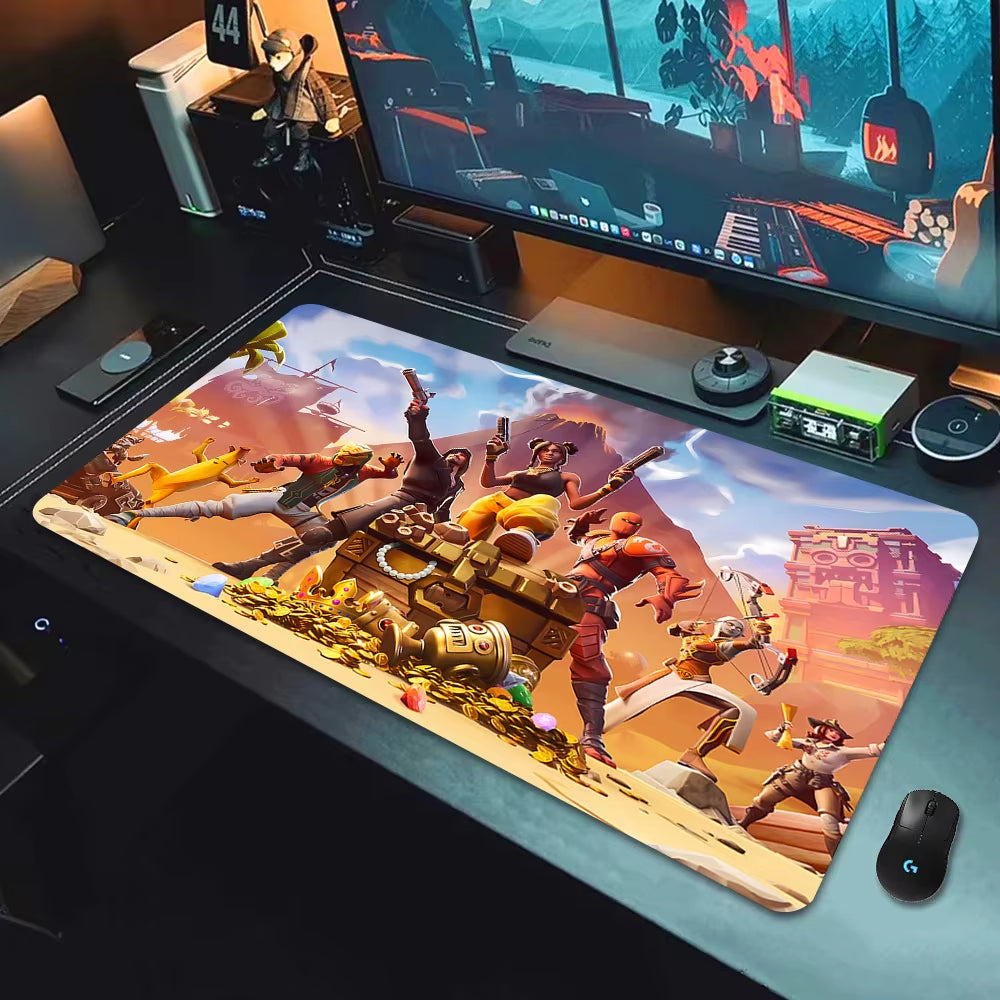 F-Fortnite Deskmat Gaming Mouse Pad Anime Mousepad Xxl Computer Accessories Desk Mat Mats Gamer Mause Office Offices Pc Desktop