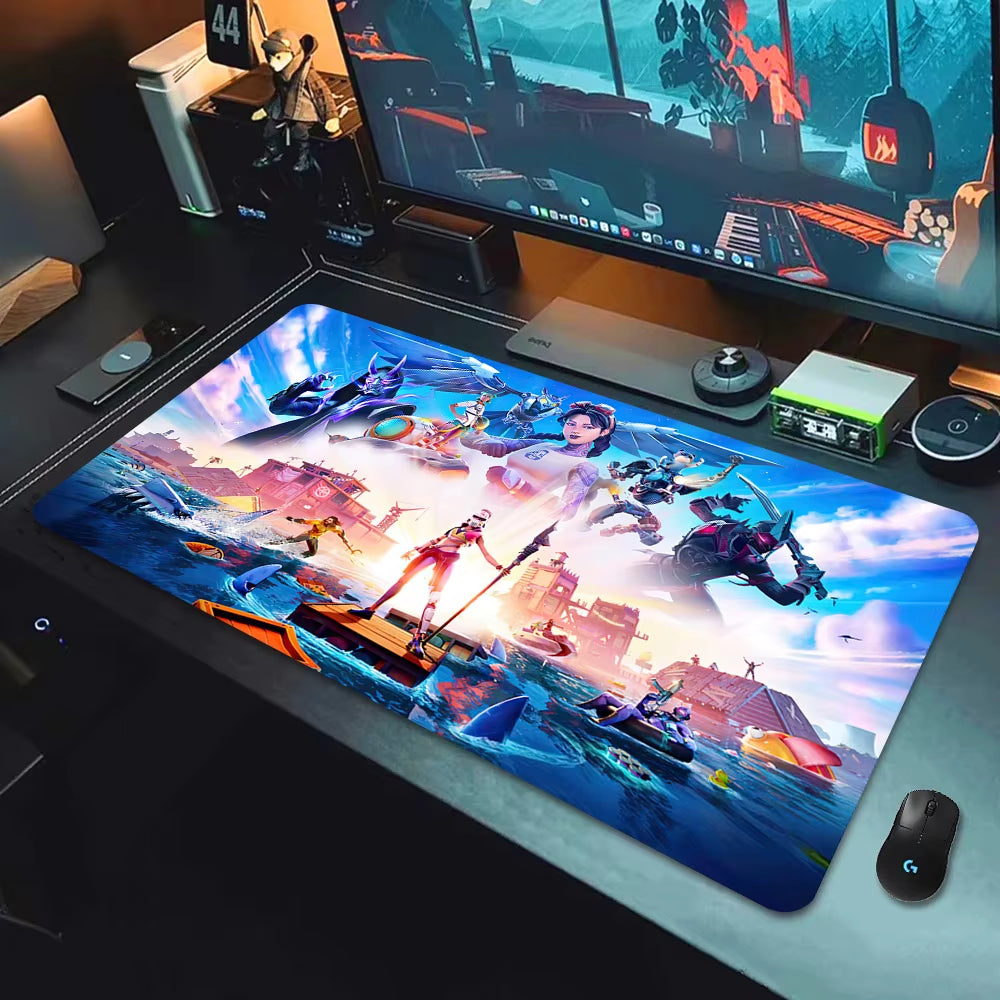 F-Fortnite Deskmat Gaming Mouse Pad Anime Mousepad Xxl Computer Accessories Desk Mat Mats Gamer Mause Office Offices Pc Desktop