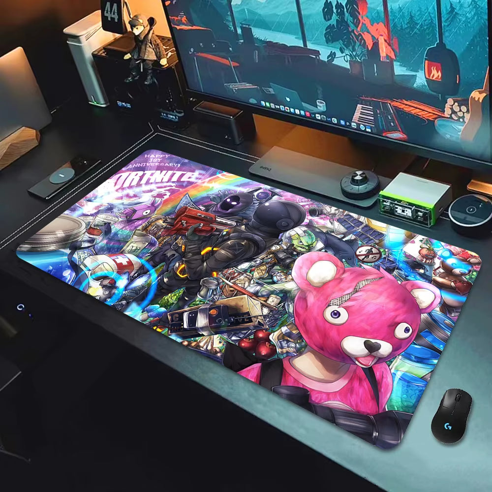 F-Fortnite Deskmat Gaming Mouse Pad Anime Mousepad Xxl Computer Accessories Desk Mat Mats Gamer Mause Office Offices Pc Desktop