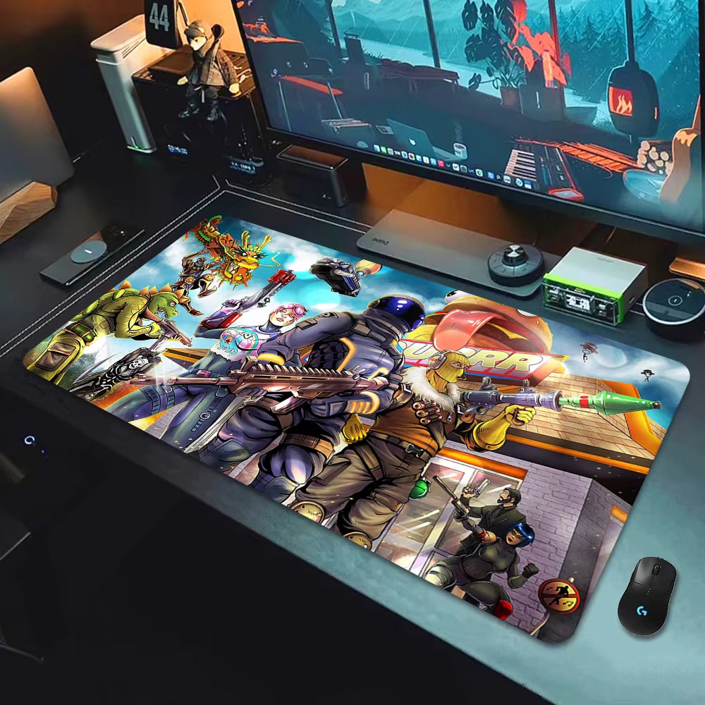 F-Fortnite Deskmat Gaming Mouse Pad Anime Mousepad Xxl Computer Accessories Desk Mat Mats Gamer Mause Office Offices Pc Desktop
